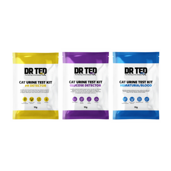 Dr Ted Cat Urine Test Kit 10g sachet (pH Detector/Glucose/Hematuria)