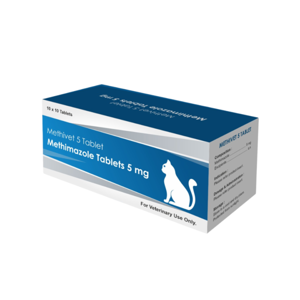 Methivet Methimazole 5mg 10 x 10 tabs